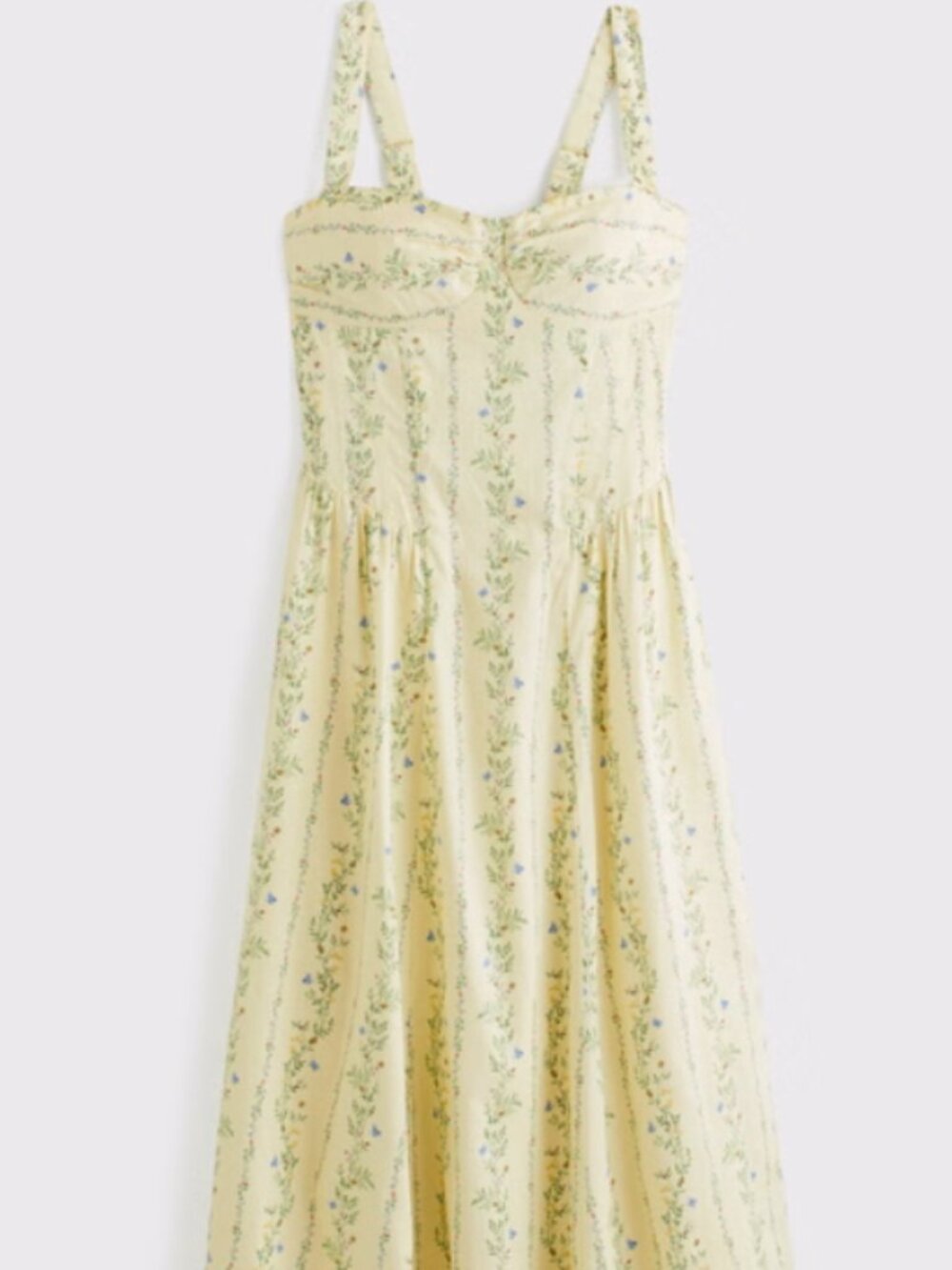 Abercrombie Pastel Yellow Bra-Free Dipped-Waist Maxi Dress XSP